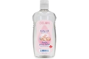 Delon Baby Oil, 240 mL (Pack of 1) | Hypoallergenic and Gentle Body Moisturizer | Locks in Moisture for Soft, Healthy Skin Ca