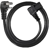 90 Degree Computer Power Cord - 3FT Flat Low Profile Angled NEMA 5-15 Plug to IEC C13 Power Cord,Universal PC Power Supply Co
