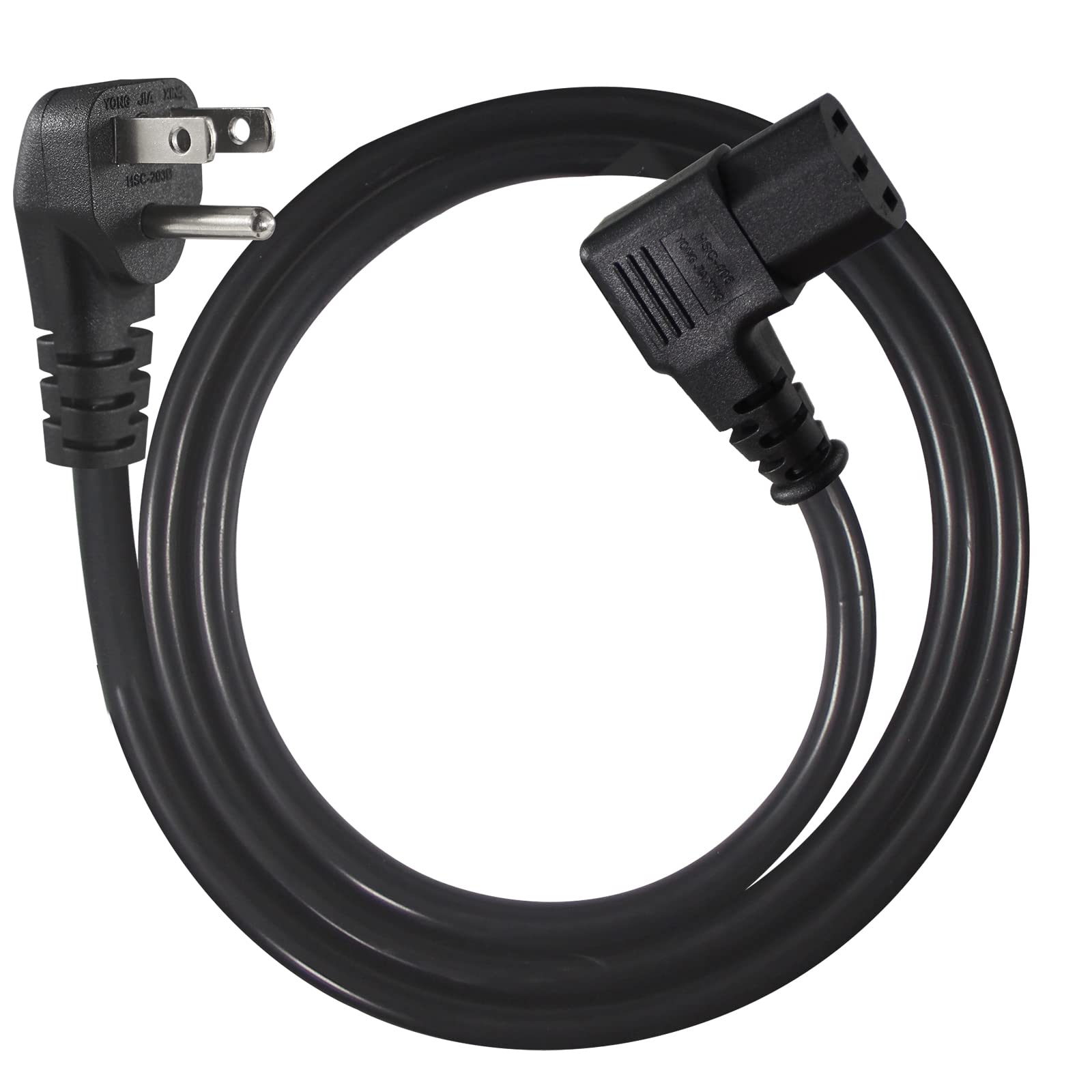 90 Degree Computer Power Cord - 3FT Flat Low