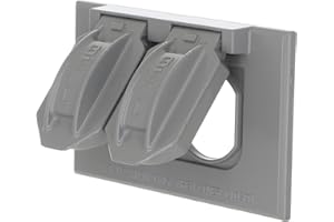 Hubbell-Bell 5180-0 1-Gang Horizontal Weatherproof Cover, Device Mount Flip Cover, Duplex, Gray