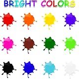 ABEIER Finger Paint for Toddlers 12 Colors Non-Toxic 1.21 fl oz Creamy Washable view 2