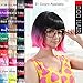 Neitsi Straight Short Hair Bob Wigs 14'' with Flat Bangs Cosplay Synthetic Wigs for Women Natural As Real Hair