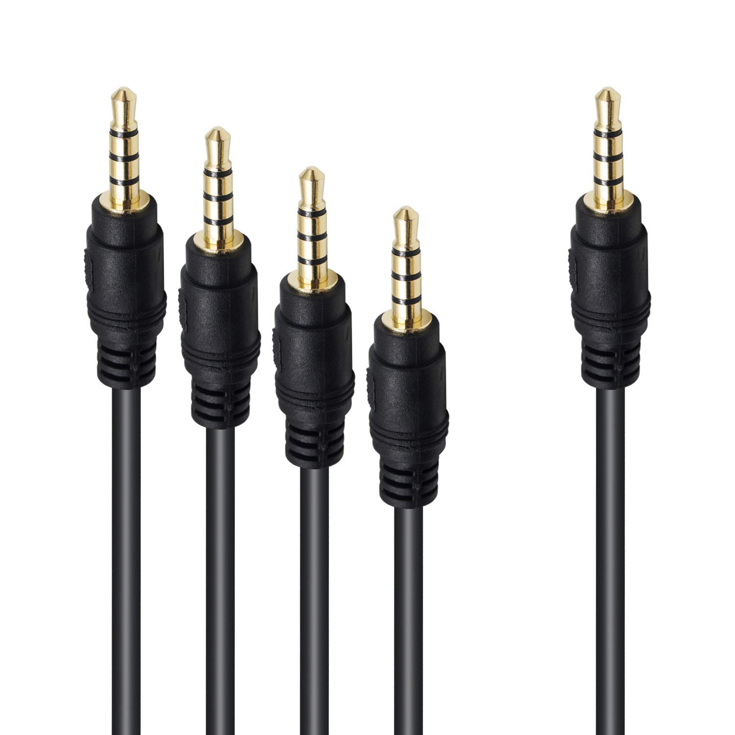 Poyiccot 3.5mm TRRS Splitter Mic Cable, 3.5mm AUX Cable 4 Pole 3.5mm Male to 4X 3.5mm TRRS Male Jack Y Stereo Auxiliary Cable Compatible Microphone: Industrial & Scientific