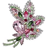 Rhinestone Flower Brooch Colourful Crystal Flower Brooch Big Large Bouquet Brooch Pin Wedding Ball Birthday Party Brooch Elegant Clothing Hat Bag Accessories Jewelly for Women