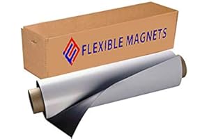 Flexible Magnets Sheet with Adhesive, 30mil Thick. Ideal for DIY Projects at Home - Office - Auto - Shop - Crafts and More! (2' x 25')