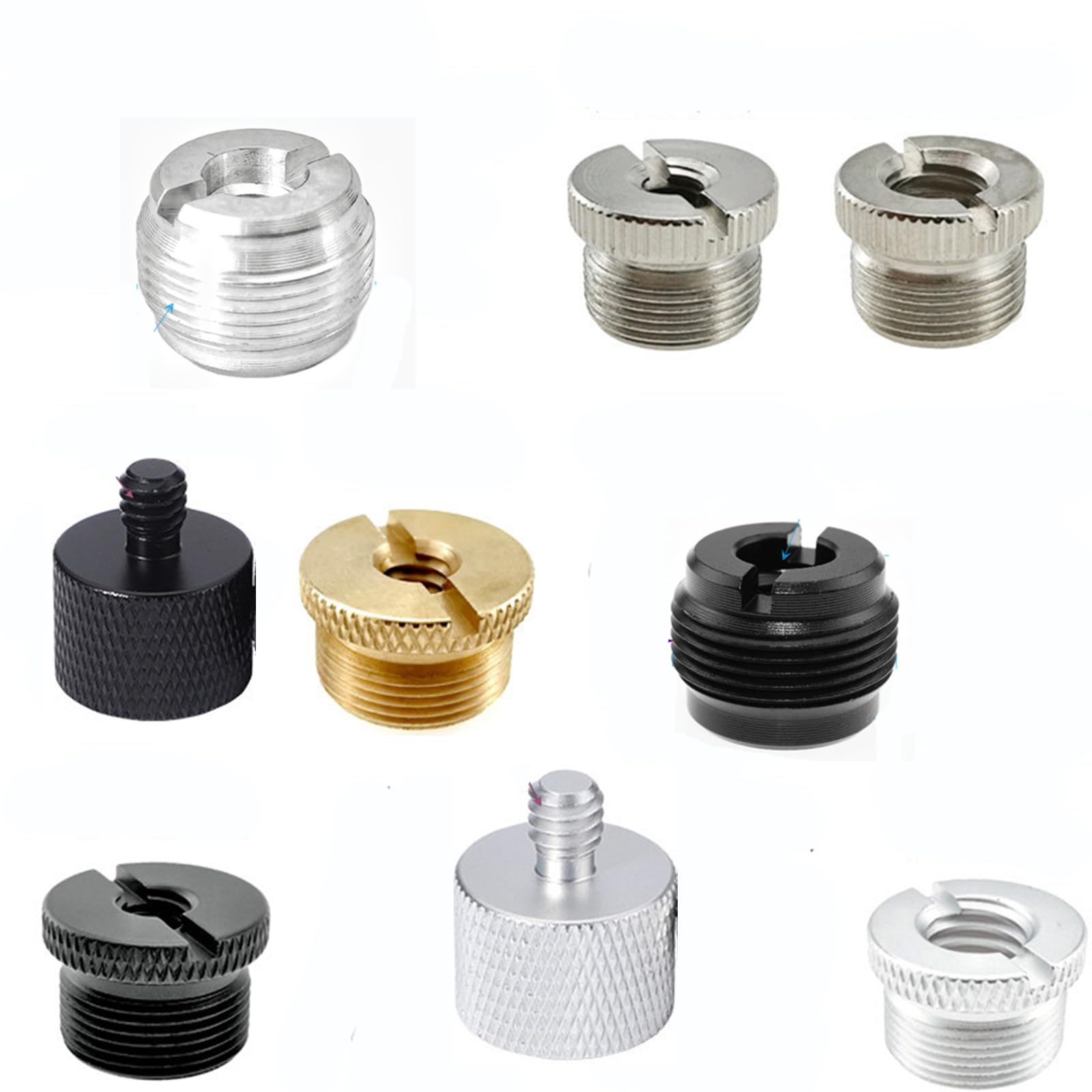 KASINshooting Camera Microphone Quick Release Flash Tripod Adapter Mount Kit Hot Shoe 1/4 to 3/8 M5 M6 M8 Male Female Convertion Thread Screws Series Set for Go pro Insta360 (9 Pcs)