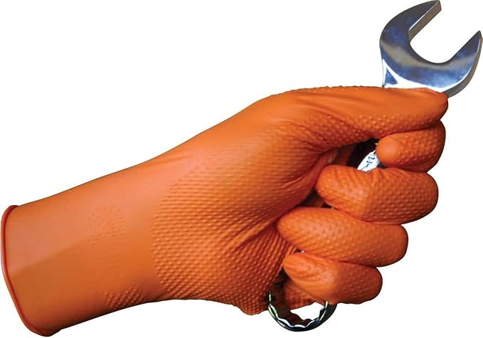 Gorilla Grip Gloves XXXL Genuine Tiger Grip Strong Orange Nitrile