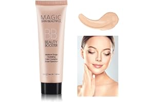 BB Cream Liquid Foundation,Moisturizing Tinted Full-Coverage All-day Flawless BB Cream Foundation Concealer Cream,Easy to App