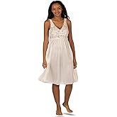Shadowline Women’s Short Lace Bodice Nightgown 40” Length Sleeveless Gown