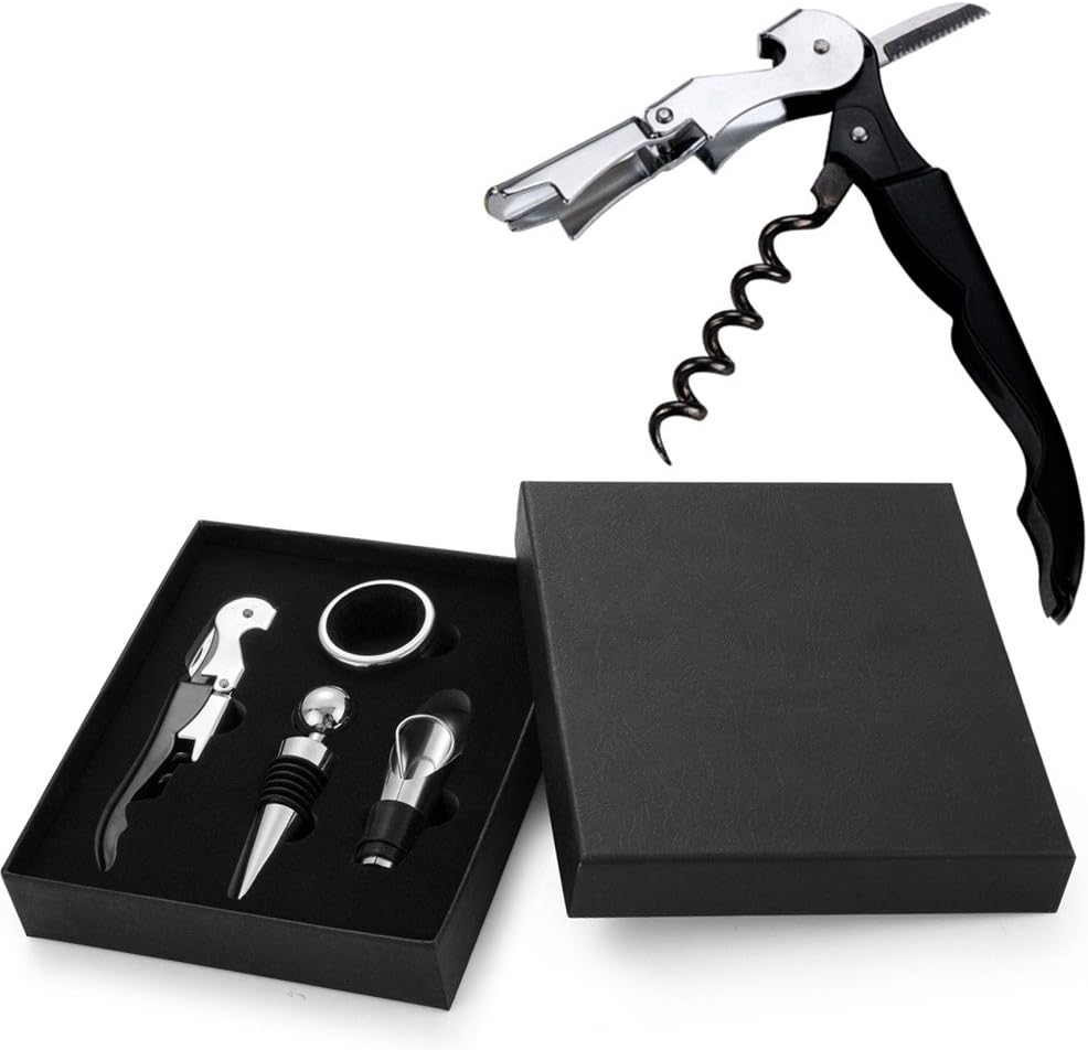 ANTFEES 4Piece Stainless Steel Wine Accessory Kit Wine