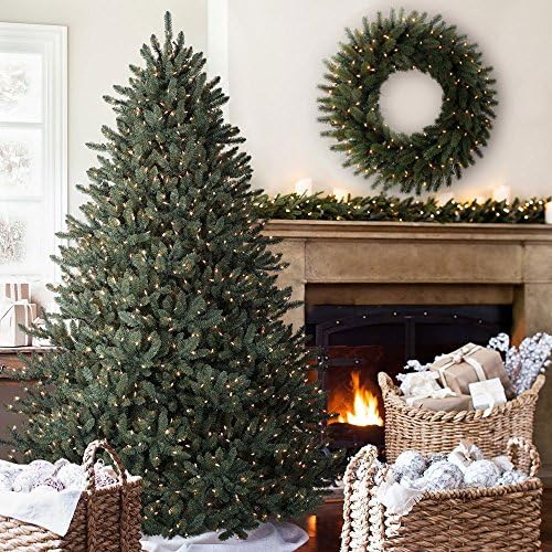 ACCELIFT Classic Blue Spruce Artificial Christmas Tree, 6.5 Feet, LED Clear Lights