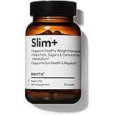 BIGVIT Slim+ | GLP-1 & AKK Gut Support | Boosts Metabolism, Fat Burning & Carb Blocking | Vegan, Hormone-Free, 90 Capsules