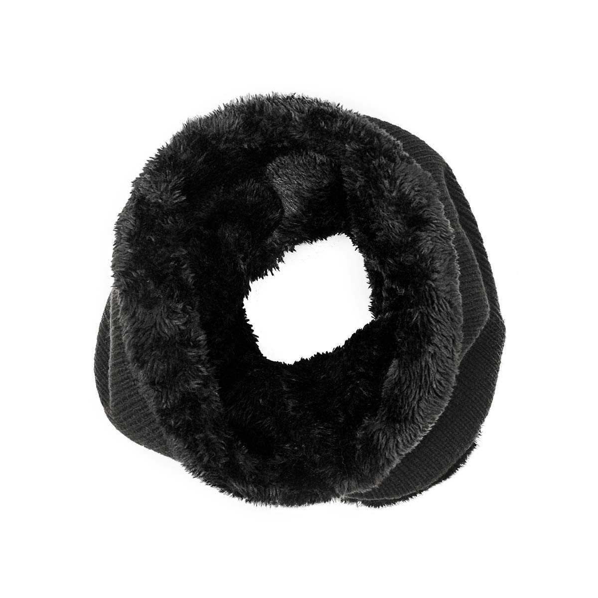 Infinity Scarf Flowomen Winter Double-Layer Soft Fleece Lined Thick Knit Neck Warmer Circle Scarves for Women Men (Grey 1)