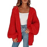 Remikstyt Womens Chunky Cardigan Cable Knit Oversized Open Front Cardigan Sweaters