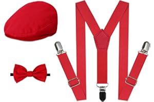 A&J DESIGN Baby Boy Driver Cap, Toddler 3pcs Newsboy cap & Suspender & Bow Tie (3 Months - 9 Years up)