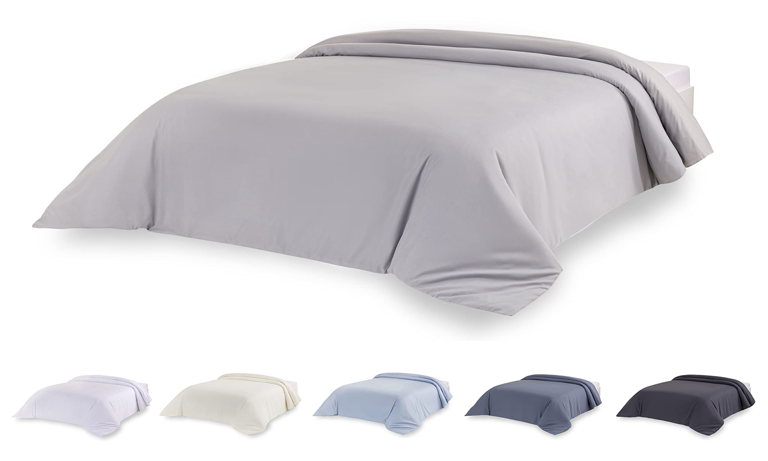 Todocama Extra Soft Microfibre Duvet Cover Light Grey - Bed 160/180-240 x 220 cm