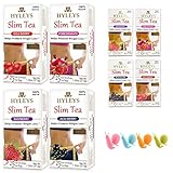 Hyleys Slim Tea Goji Berry, Acai Berry, Pomegranate & Raspberry 100% Natural | 25 Envelope Tea Bags 1.32 oz Each | Promote Weight Loss | 4 Snail Tea Bag Holder | Great Taste & Texture Gift Set