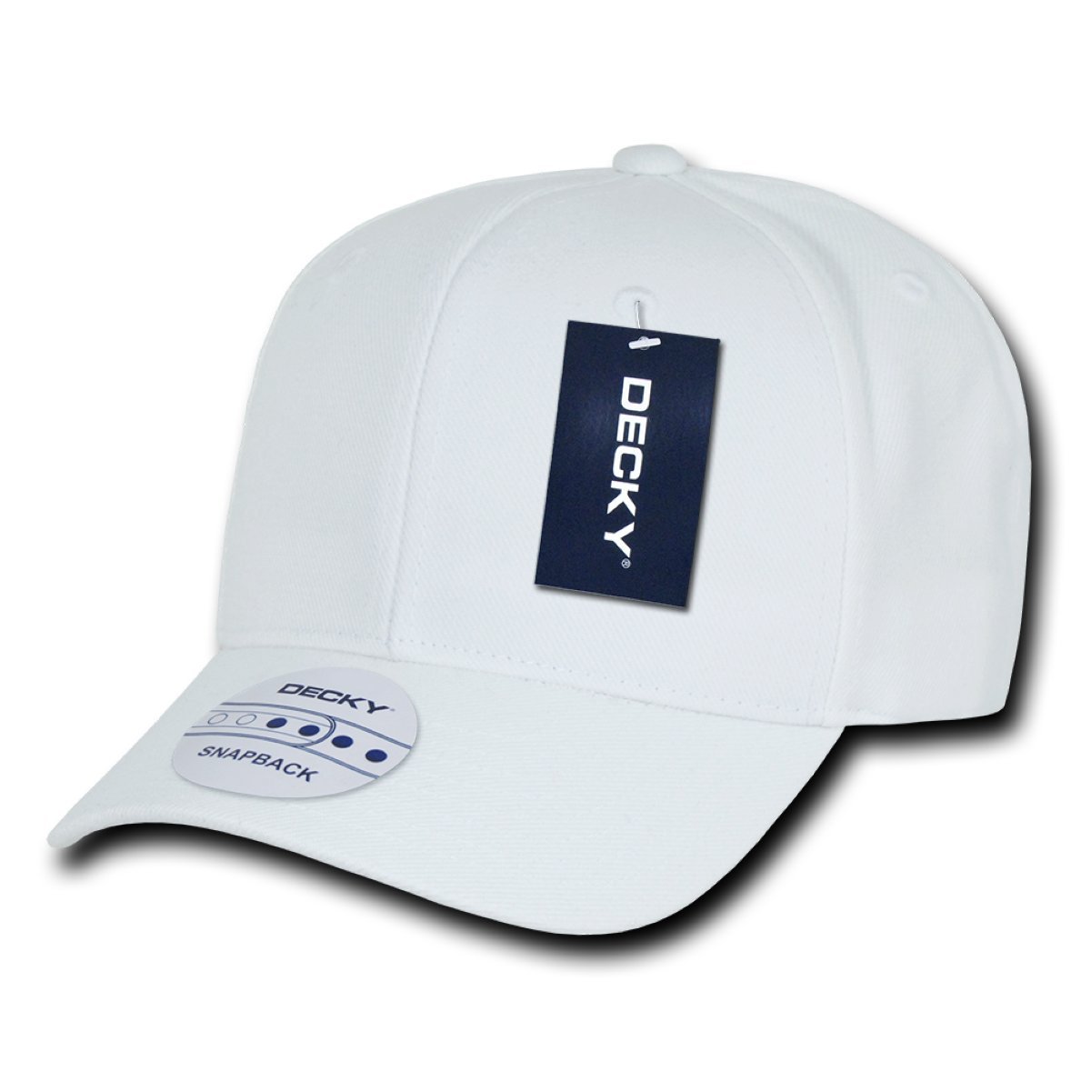 Decky Acrylic Curved Bill Snap Back Baseball Cap - White