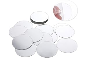 TRINKRITTEY 20Pcs Mini Acrylic Round Mirror Tiles Circles Craft Mirror Tiles Self Adhesive Mirror Stickers Decorative Mosaic Mirror Sheets for DIY Crafts, Wall Decor, Jewelry Making (2 Inch)
