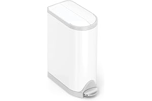 simplehuman Diaper Can with Odorsorb System (Odorsorb Pods and Odorsorb Liners), 18 Liter/ 4.8 Gallon, White Stainless Steel