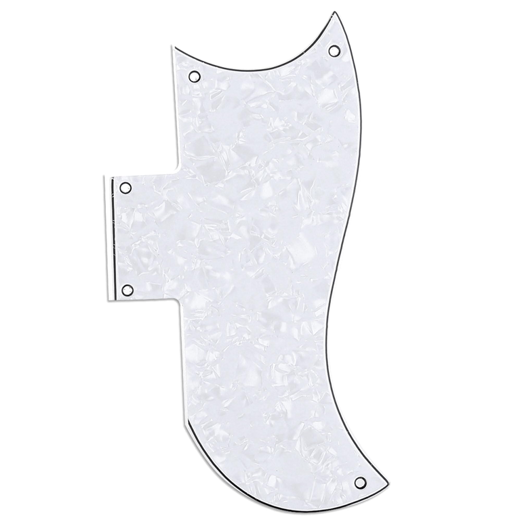 Musiclily Pro 5-Hole Small Half Face Guitar Pickguard Compatible with USA Les Paul American SG, 4Ply White Pearl