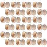 IMIKEYA 24pcs Wooden Egg Cups, 1.3inch Easter Egg Display Holder Mini Boiled Egg Holder Stand Diy Unfinished Wood Wine Goblet