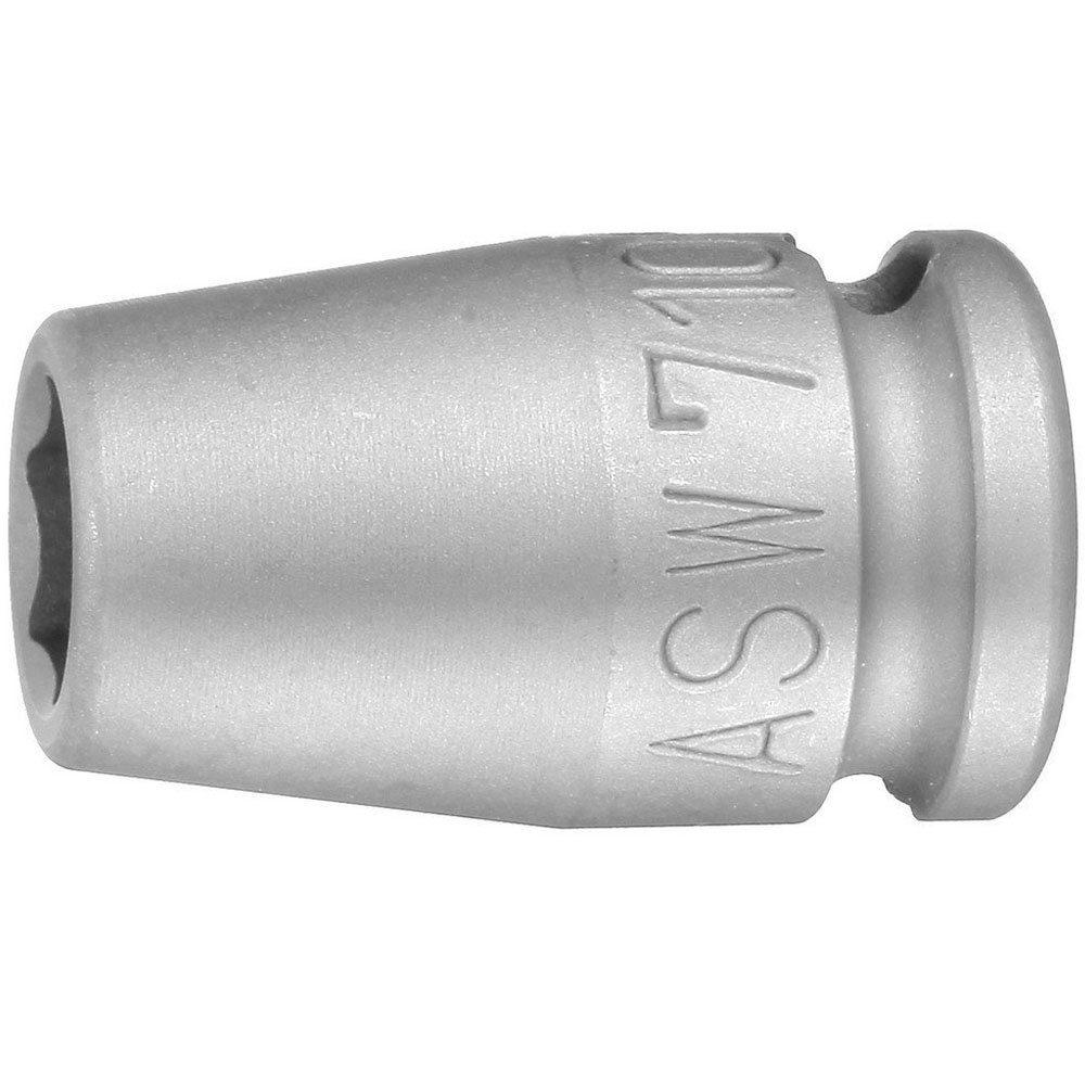 ASW 71018 Impact Hex Socket, Silver, 3/8-Inch/14 mm