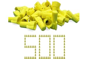 Yellow Winged Wire Connectors Nuts 500 PCs, Dicio Twist Wire Cap Electrical Connectors UL Listed Screw-On Electrical Connector Kit 18-10 AWG for Connect Electrical Wiring