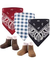 Hudson Baby Unisex Baby Cotton Bib and Sock Set, Cowboy, One Size