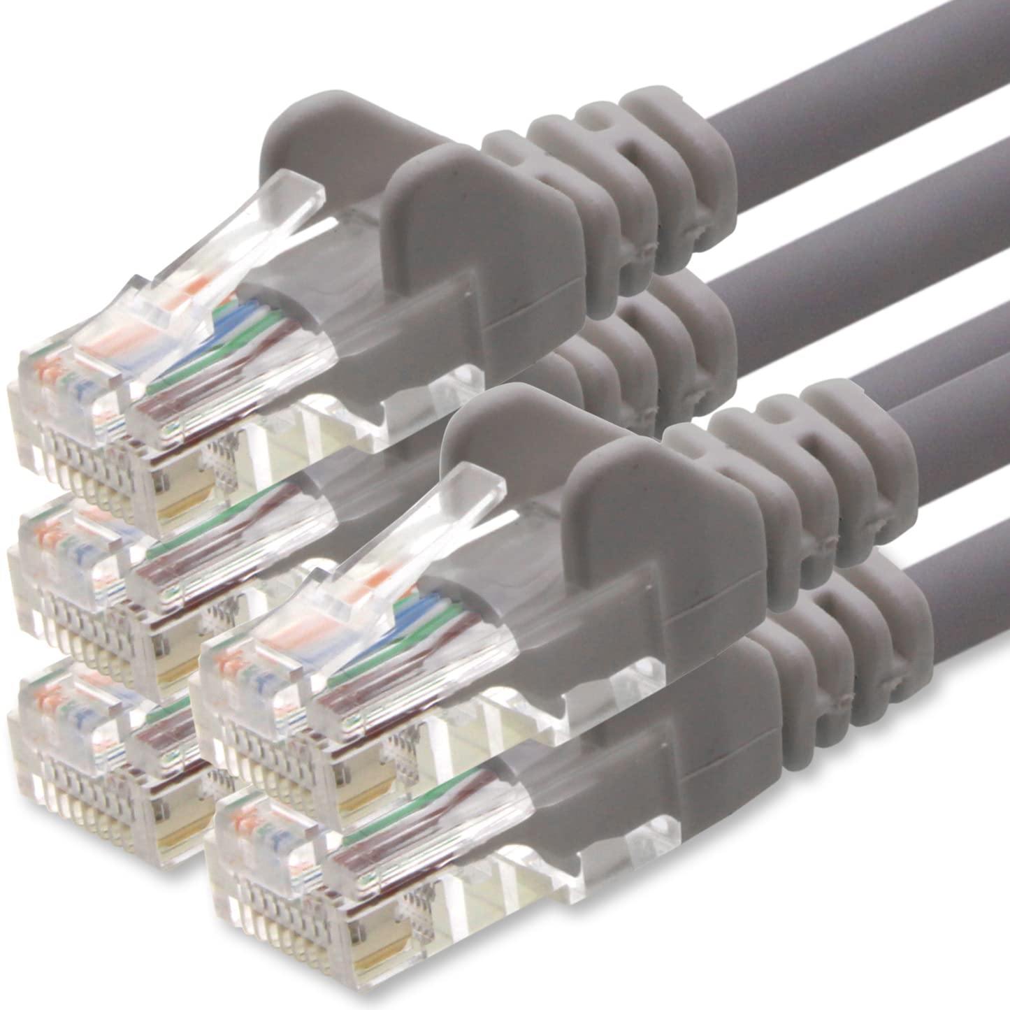 1aTTack.de Network cable Cat.6 - gray - 5X - 0.5m - (set) - CAT6 Ethernet cable Lanka cable 1000 Mbits patch cable