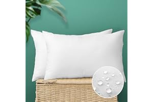 OTOSTAR Outdoor Throw Pillow Inserts - Pack of 2 Water Resistant Cushion Inner Pads for Patio Garden Coffee House Decorative Waterproof Pillow Inserts 12x20 Inch -White