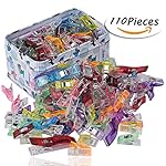 RAGNAROS Multipurpose Sewing Clips For Quilting Crafting With Tin Box Assorted Colors 110 Pack 2 Size100 Small 10 Large