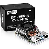 GeeekPi Fan for Raspberry Pi 4, Ultra Thin ICE Tower Cooler for Raspberry Pi, PWM Cooling Fan with Aluminum Heatsink for Rasp
