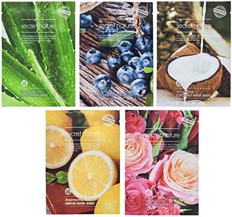 [Secret Nature] Anti-Aging Facial NATURAL COTTON ESSENCE Mask Sheet Jeju Complex (25 Sheets(Mix))