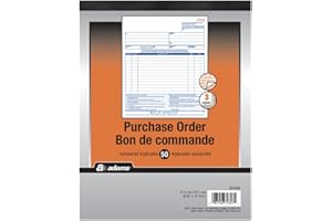 Adams Purchase Order Book, Memo Pad 3-Part Carbonless, White/Canary/Pink Sheets, 50 Sets, 8-3/8" x 10-11/16", Consecutively N