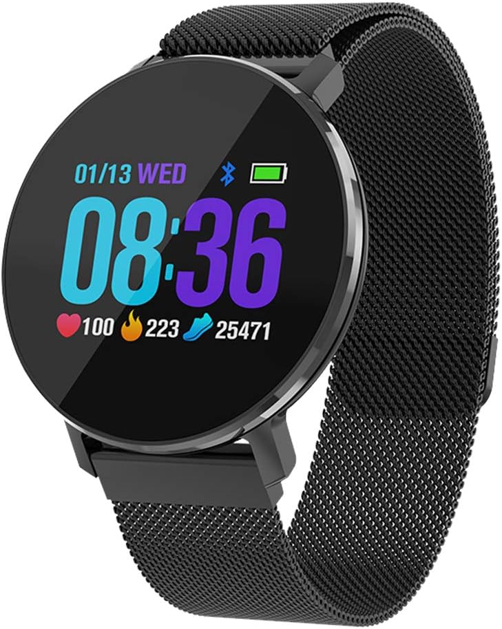 Bluetooth Smart Watch with Heart Rate Monitor Waterproof Fitness Tracker Touch Screen Pedometer Sleep Tracker Compatible with iOS Android Cellphone Men Women Watch