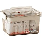 Clear Medicine Storage Organizer Box with Removable Tray &amp; Carrying Handle | Portable 2-Tier Empty Plastic First‑Aid Container, Multipurpose Medical Supply Storage Box for Home Office Dormitory Travel