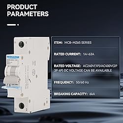 MOLLOM DC 1 Pole Miniature Circuit Breaker, 250V