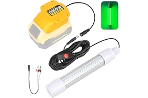 Krythonix Underwater Green Fishing Light Compatible with Dewalt 20V Battery,Fishing Lights LED Underwater for Crappie and Squ