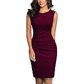 Miusol Women's Retro Ruffle Sleeveless Cocktail Party Pencil Dress