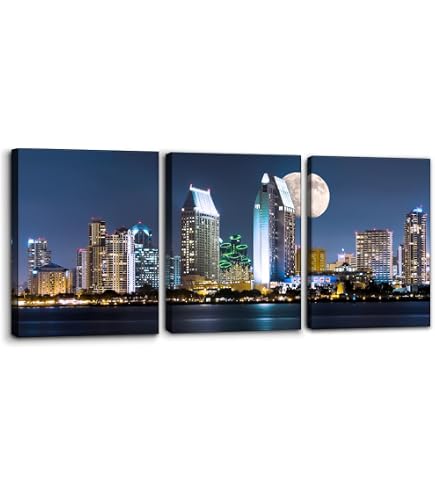 Amazon.com: 12x36 Inch Canvas Print: Panoramic Charlotte NC Wall