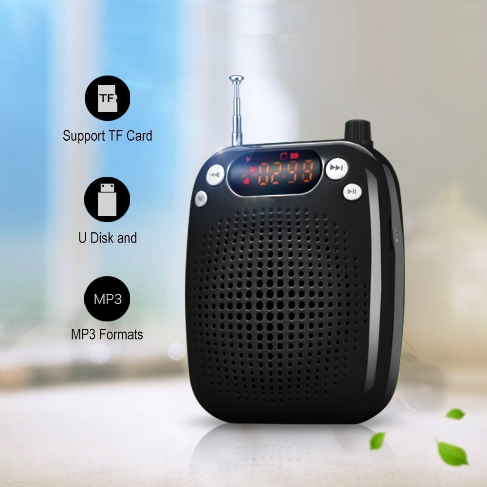 Zoweetek® Wireless Voice Amplifier with 5W 1500mAh Lithium Battery and Wireless Microphone Suitable for Tour Guides, Teachers, Coaches, Presentations, Costumes, Charger Included