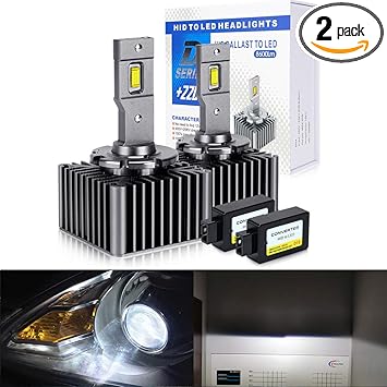 Amazon Com Opp Ulite D1s Led Headlight Bulbs Conversion Kit 100 Decoding 8600lm 6000k 35w Led Headlights Replace Oem Xenon Bulbs M10 D1 Automotive
