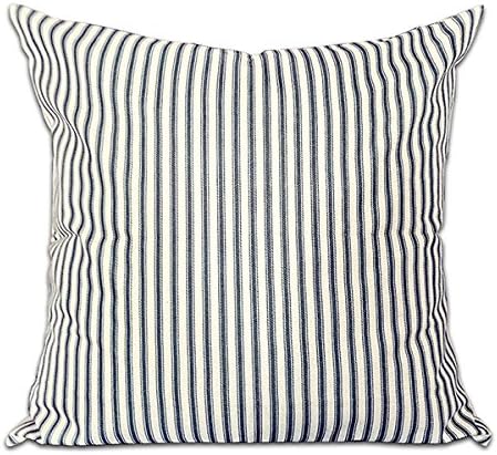 CHICCAT Ticking Stripe Pillow Cover French Ticking Pillow Cotton Linen Square Decorative Throw Pillow Case Cushion Cover 18 X 18