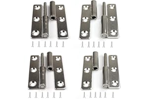 4pcs 3" Lift Off Hinges,Detachable Door Hinges,Small Slip Joint Stainless Flag Hinge,Door Lift-Off Hinge for Internal Externa