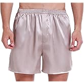 Lavenderi Men's Silky Satin Boxer Shorts, Pajama Shorts