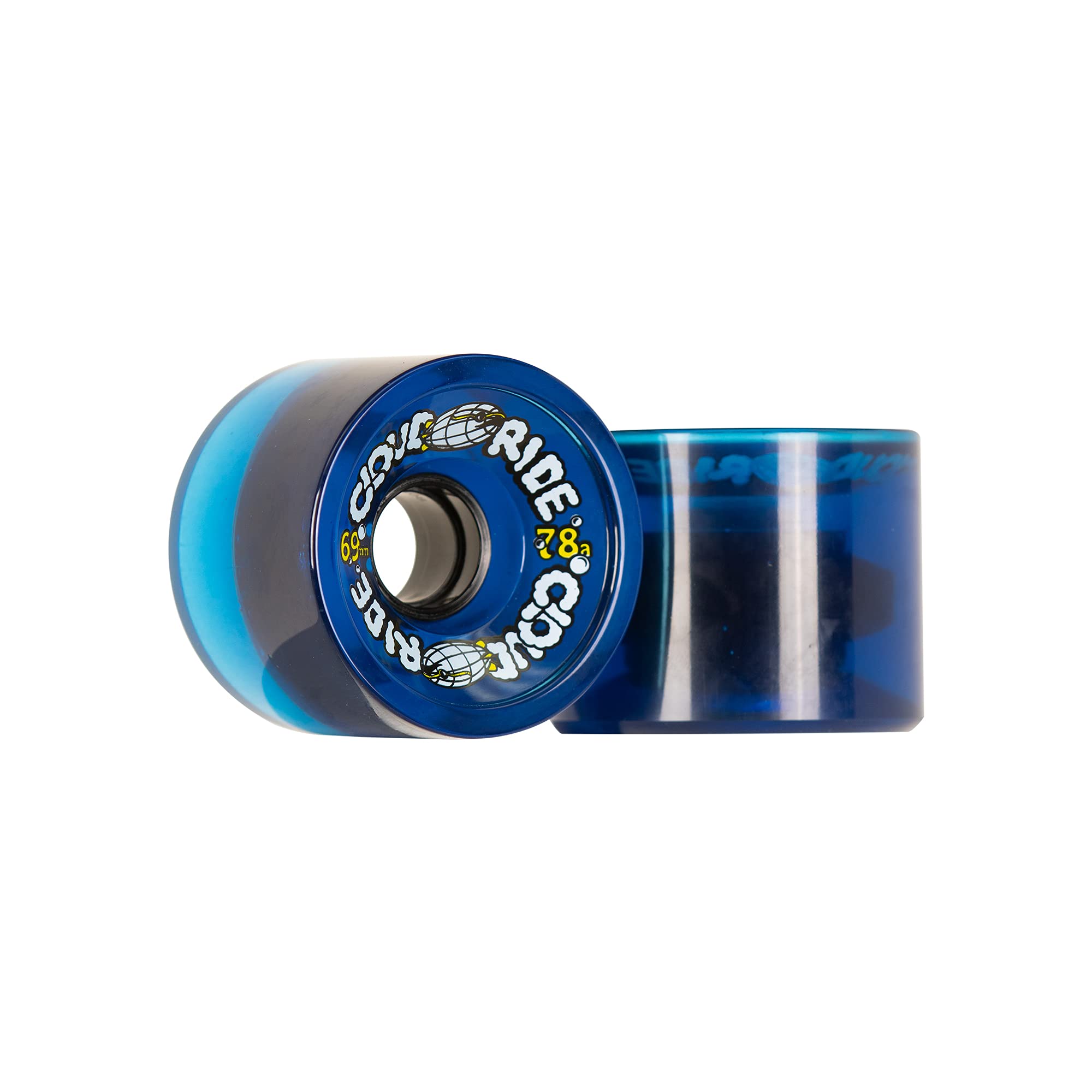Cloud Ride! Wheels Cruiser 69mm 78A Longboard Wheels, Clear Midnight Blue