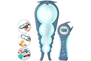 Jar Opener,Manual Can Opener, 5 in 1 Multi Function Can Opener Bottle Opener Kit,Easily Apply for a Variety of Kitchen Cans,B