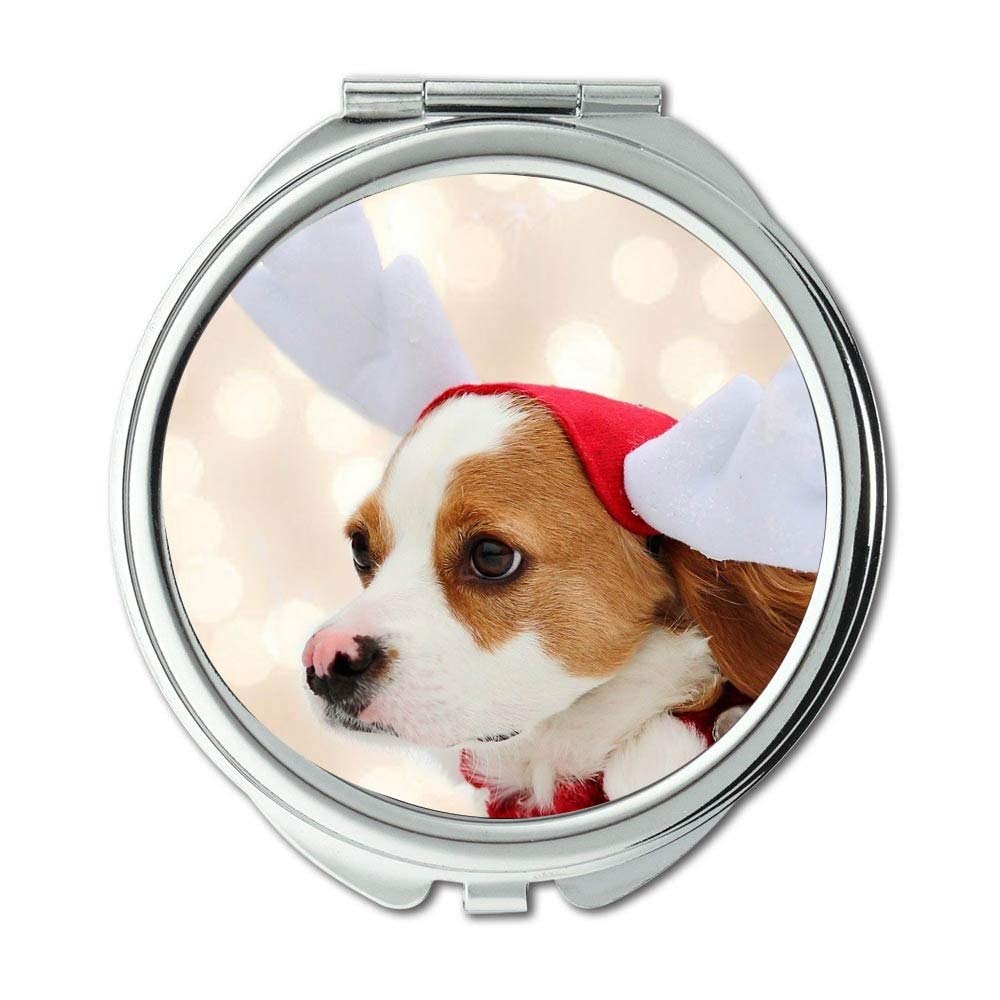 Mirror,Small Mirror,Funny Doge labrador dog hd,pocket mirror,1 X 2X Magnifying