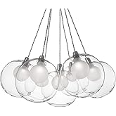 Kuzco Lighting Bolla 17" Chandelier | Chrome Finish | Clear Glass Diffuser | Modern LED Ceiling Light | Made of Steel and Gla